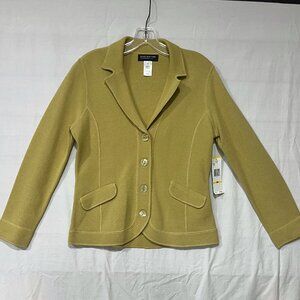 JONES NEW YORK – Light Green Heavy Knit Jacket – Petite Medium – New with Tags